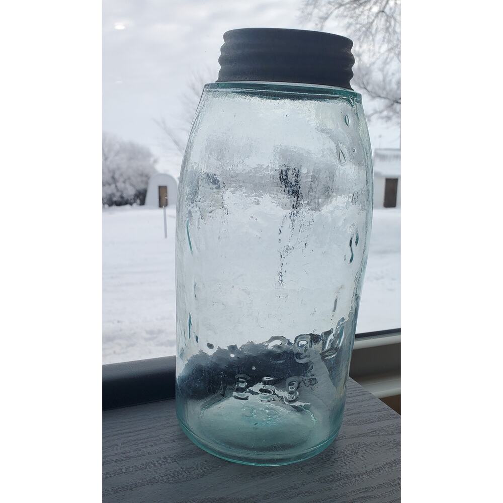 Antique Rare Frui Jar Green Mason's Canning Jar Patent Nov 30th, 1858,
